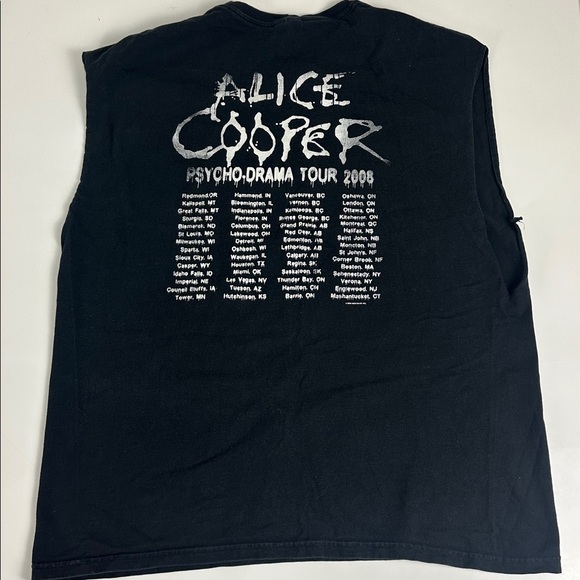 Alice Cooper Sleeveless Shirt - Y2K Rock Concert Graphic Tee - Size XL - Picture 3 of 8